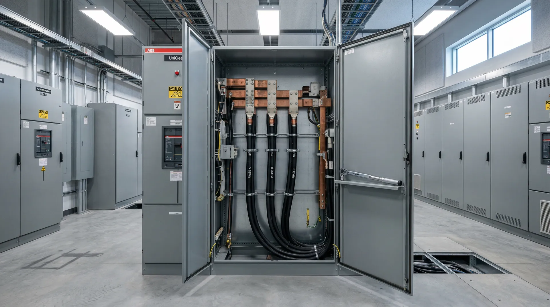 Cable routing installation in progress